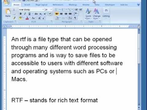 Saving an RTF