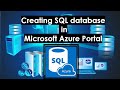 Creating SQL database in Azure || SQL DBA