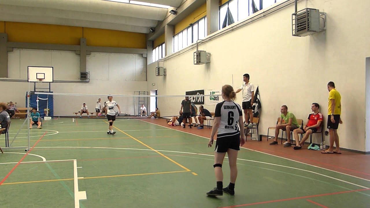 jianzi competition women's single: Germany vs France 8th World Championship Federfussball Jianzi Shuttlecock Plumfoot