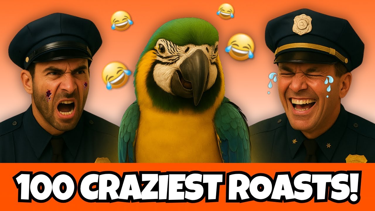 100 Roasts in 16 Minutes of Chaos 😂 | Parrot vs Cops 🔥