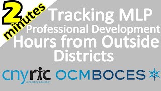 How to Track Professional Development Hours from Outside Districts using My Learning Plan