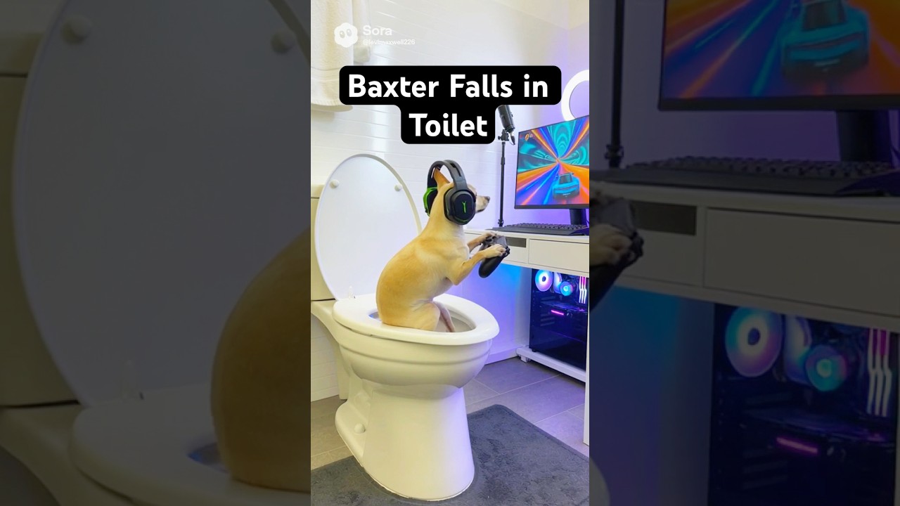 Baxter Falls in Toilet While Gaming 