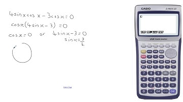 Solving trigonometric equation involving double angle identity substitution