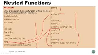 C Programming | Nested and Recursive function