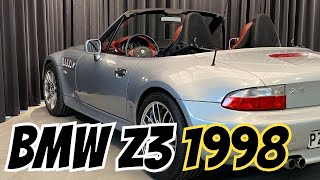 BMW Z3 2.8 Roadster 1998 Silver Red Interior Full Walkaround