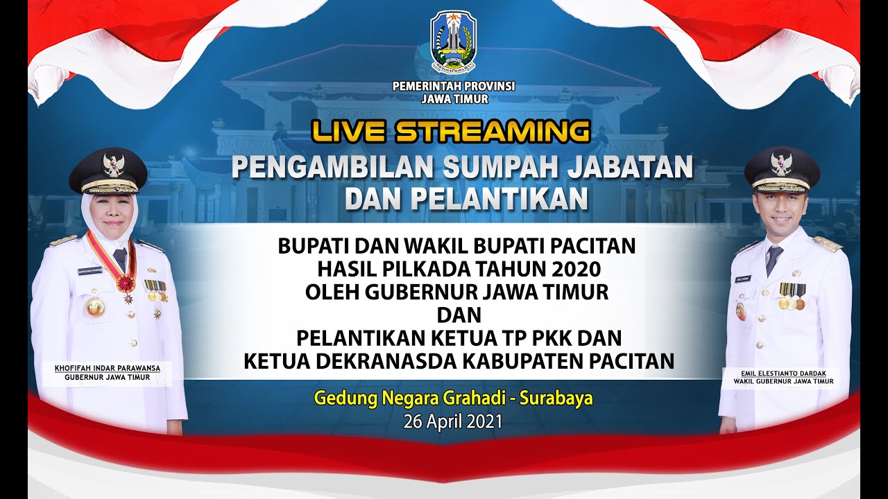 LIVE - PENGAMBILAN SUMPAH JABATAN & PELANTIKAN BUPATI  WAKIL BUPATI PACITAN
