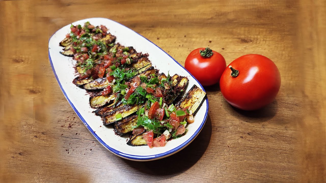 roasted eggplants with salsa recipe / eggplants recipes / salsa sauce