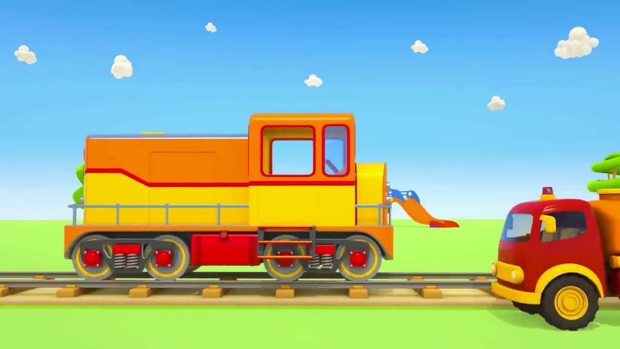 Kuormuri Leo ja junat | Lasten piirrettyjen täysiä jaksoja | Junat ja autot