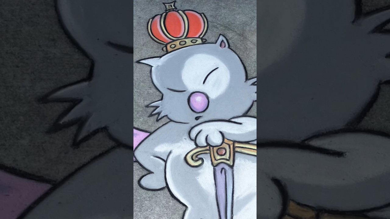 King Moggle Mog Chalk Art! 