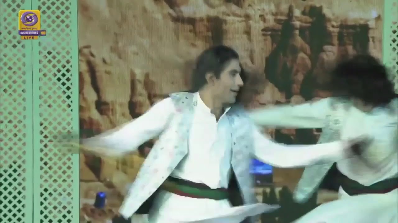Team Afganistan performing at 2nd ABU International Dance Festival 2019 at New Delhi, India. doordarshan national live