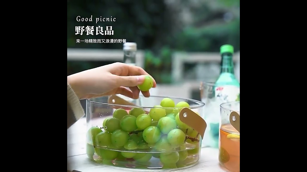 easyhome.sg Transparent Bucket Portable Ice Bucket Multifunctional Fruit Storage Pail Basket Beer