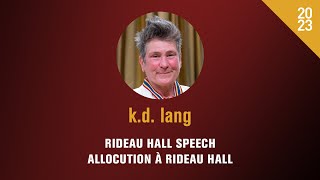 k.d. lang at / à Rideau Hall, GGPAA-PGGAS 2023