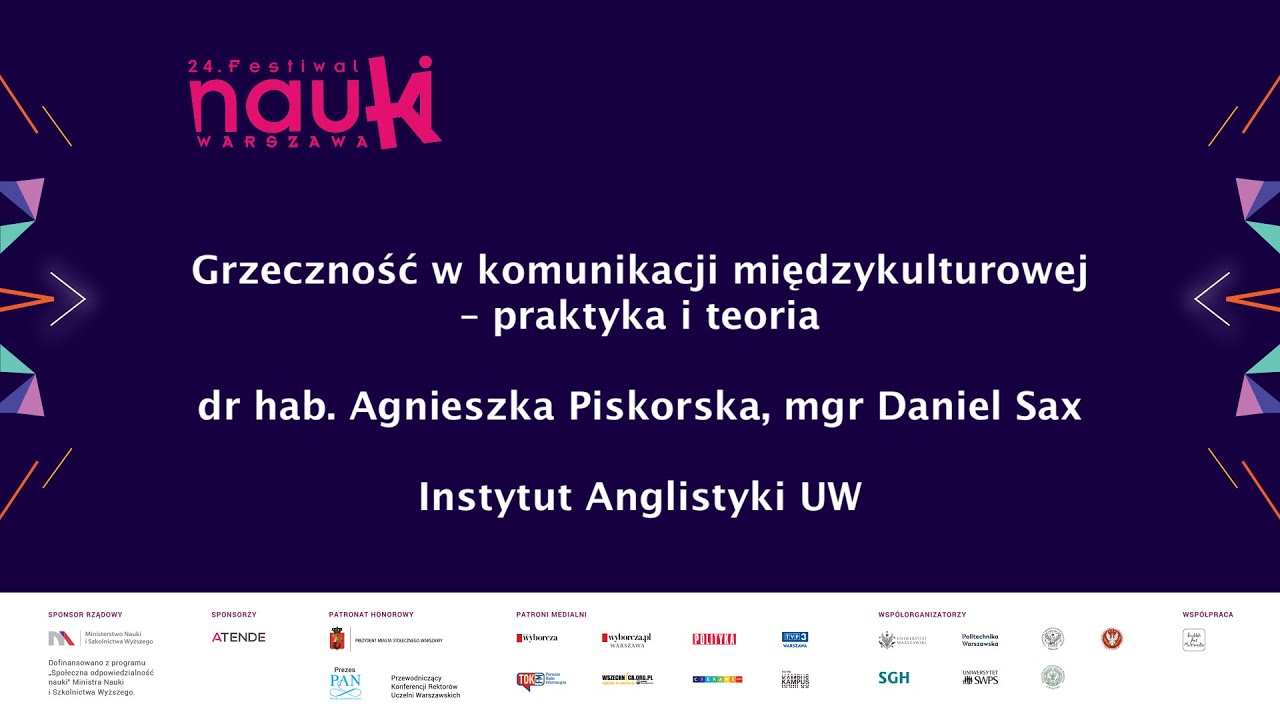 Grzeczność w komunikacji międzykulturowej – dr hab. Agnieszka Piskorska, mgr Daniel Sax