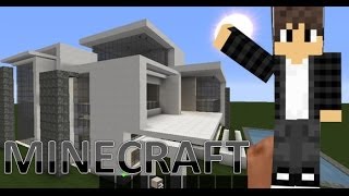 Minecraft Lets Build: Large Modern House Tutorial Part 1