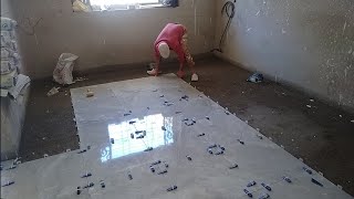 طريقة تركيب أكثر من 50 متر  سيراميك في يوم/technique étonnante installation carrelage/ceramic tile