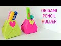 Paper pencil holder  school craft ideas  origami