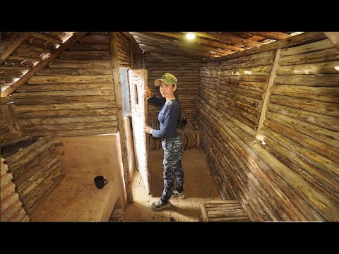 Building Complete Underground Dugout Shelter, Clay Fireplace