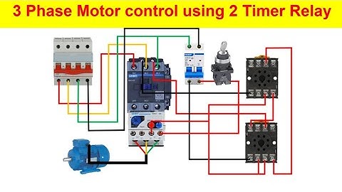 3-Phase Motor Control Using 2 Timer Relays | adjustable auto on off delay timer circuit | timer