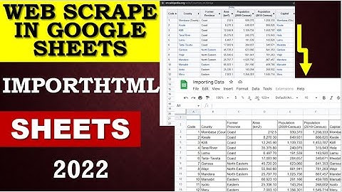 Web Scrape in Google Sheets: IMPORTHTML | How to import data from web to Google sheet