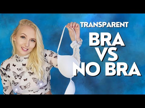 Bra vs No Bra Transparent Crop Top | Natural Mom Body Try On | Aspen Sage Try On