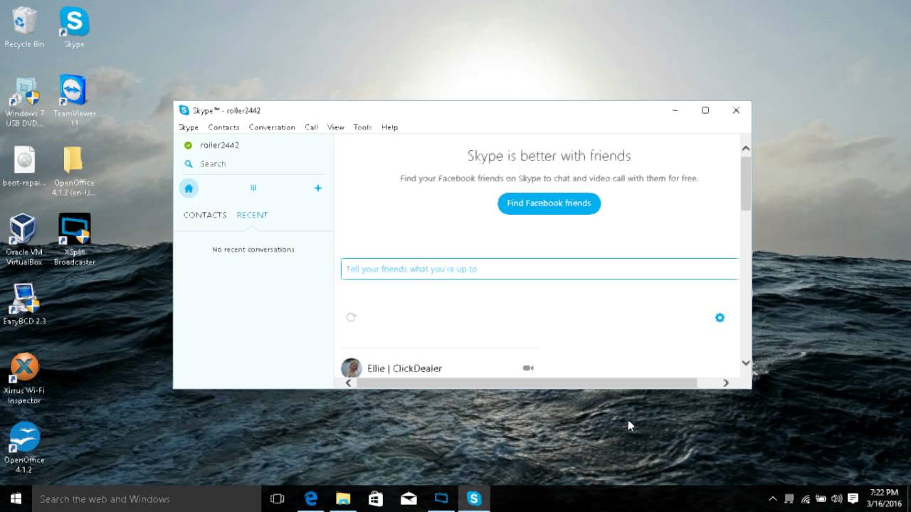 Setting Skype options to broadcast live using X-Split