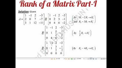 Rank of a Matrix Part-I - 41 | Abid Hussain Khilji