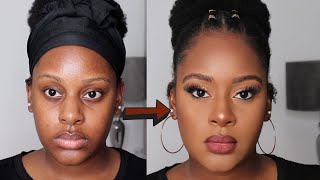 SOFT GLAM FALL/ AUTUMN MAKEUP | SIMPLE MAKEUP FOR DARK SKIN WOC | BEGINNER FRIENDLY | exclusivelytee screenshot 1
