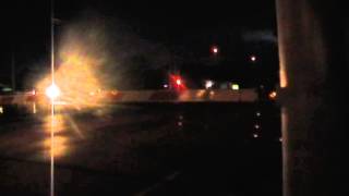 short NS Double Stack Train Highballing through Macungie, PA. on 7/11/12