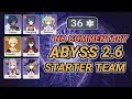 Spiral Abyss 2.6 STARTER TEAM FLOOR 12 FULL STARS (No Commentary)