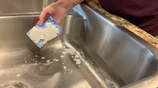 How to clean a stainless steel sink.