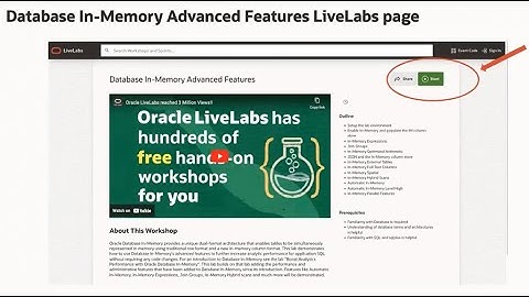 New LiveLabs In-Memory Advanced Features