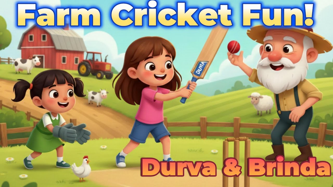 Farm Cricket Fun 🏏 | Durva & Brinda Enjoy Village Cricket | Family Fun Vlog
