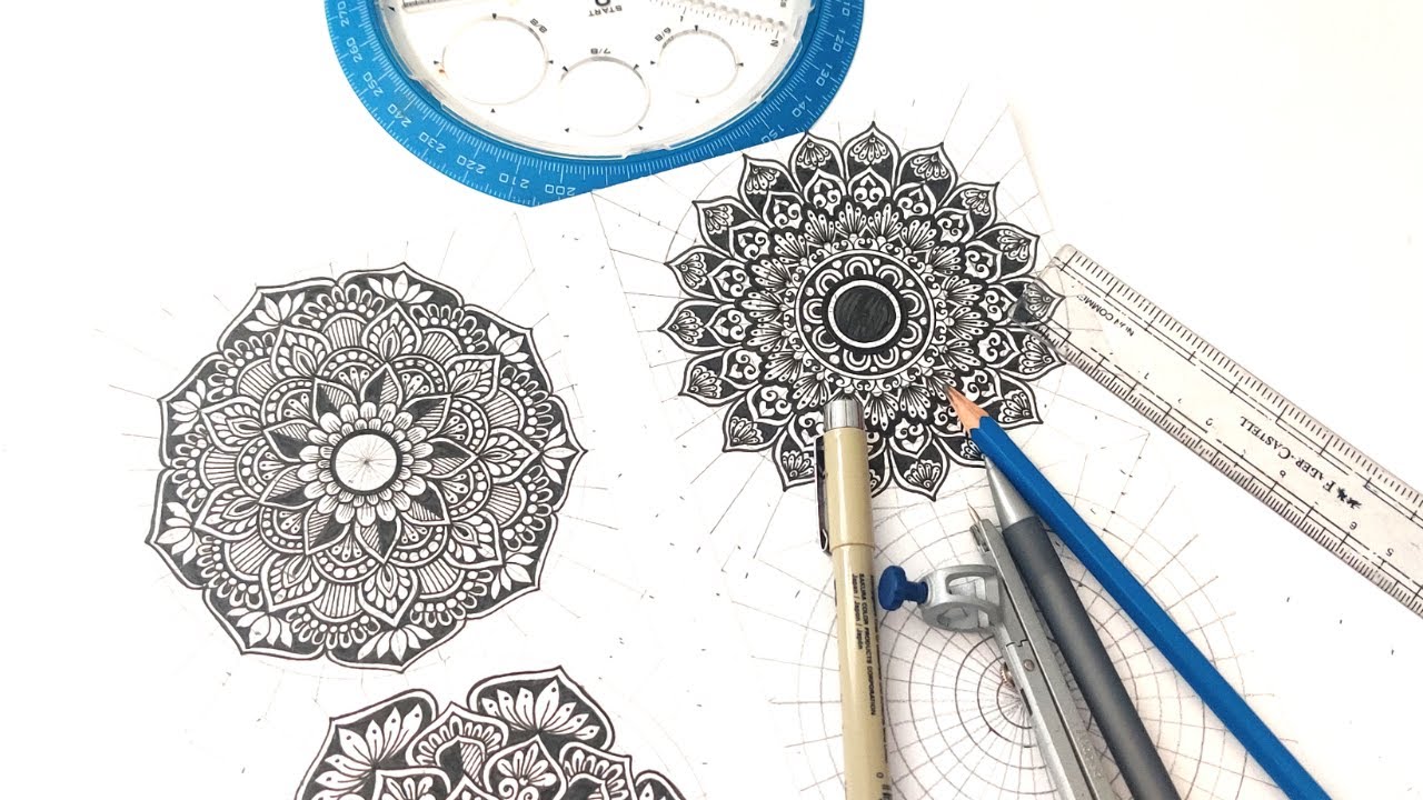 2 Mandala art for beginners || How to draw a MANDALA ART for beginners ...