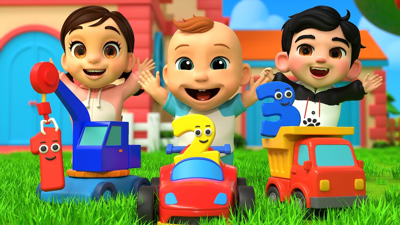 Counting 1 to 10 Is Fun with Ten Toy Trucks! + More LuLu Melon Newborn Nursery Music