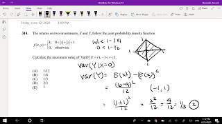 SOA Exam P Question 314 | Variance of multivariate uniform function