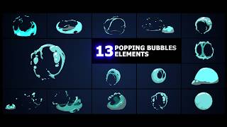 Popping Bubbles Elements — 13 Hand-Drawn 2D Bubble Animations (Ae)