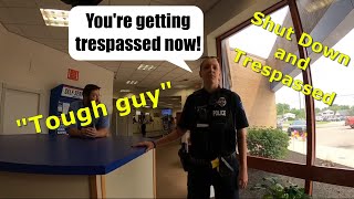 TOUGH GUY GETS TRESPASSED! Frauditor is a tough guy until trespassed (Audit the Fraudit-Ep. 43)