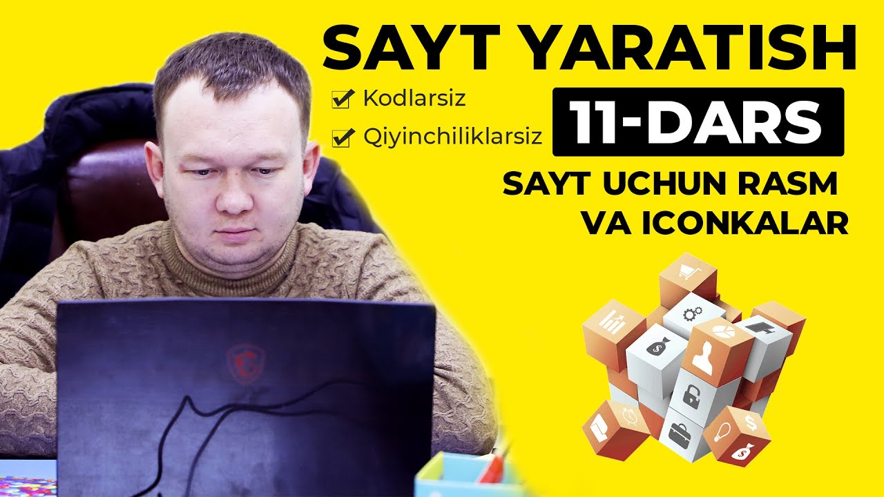 Sayt yaratish 11 dars | Sayt uchun rasm va iconkalar - YouTube