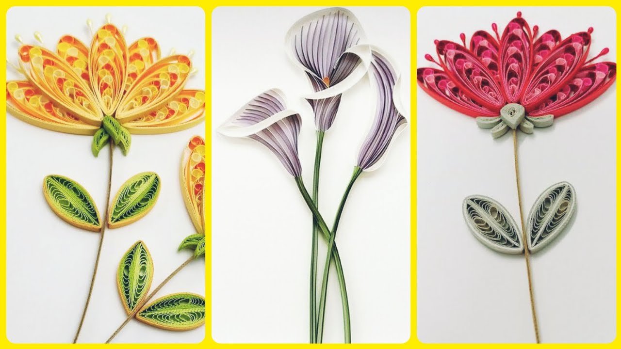 very pretty creative modern quilling flowers craft Quilling paper