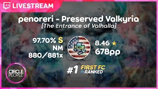 osu! | Vaxei | penoreri - Preserved Valkyria [The Entrance to Valhalla] 97.70% 8.46⭐ 1ST FC 678pp #1