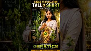 Tall × Short Pea Plant Hybridization 🌱 | Mendel Genetics Experiment Explained in Hindi#shorts #viral