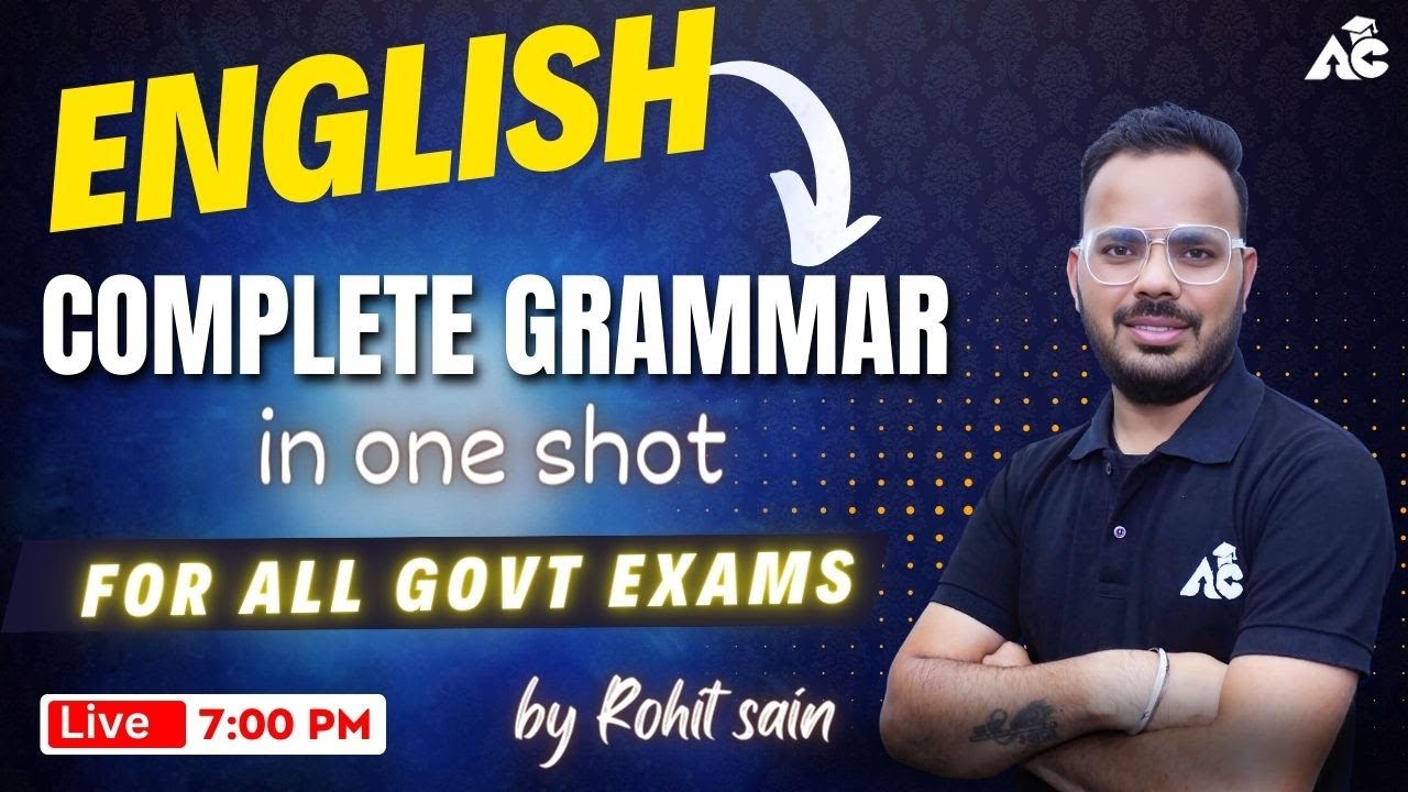 Complete English Grammar in Class || English For All Govt Exams | Live ...