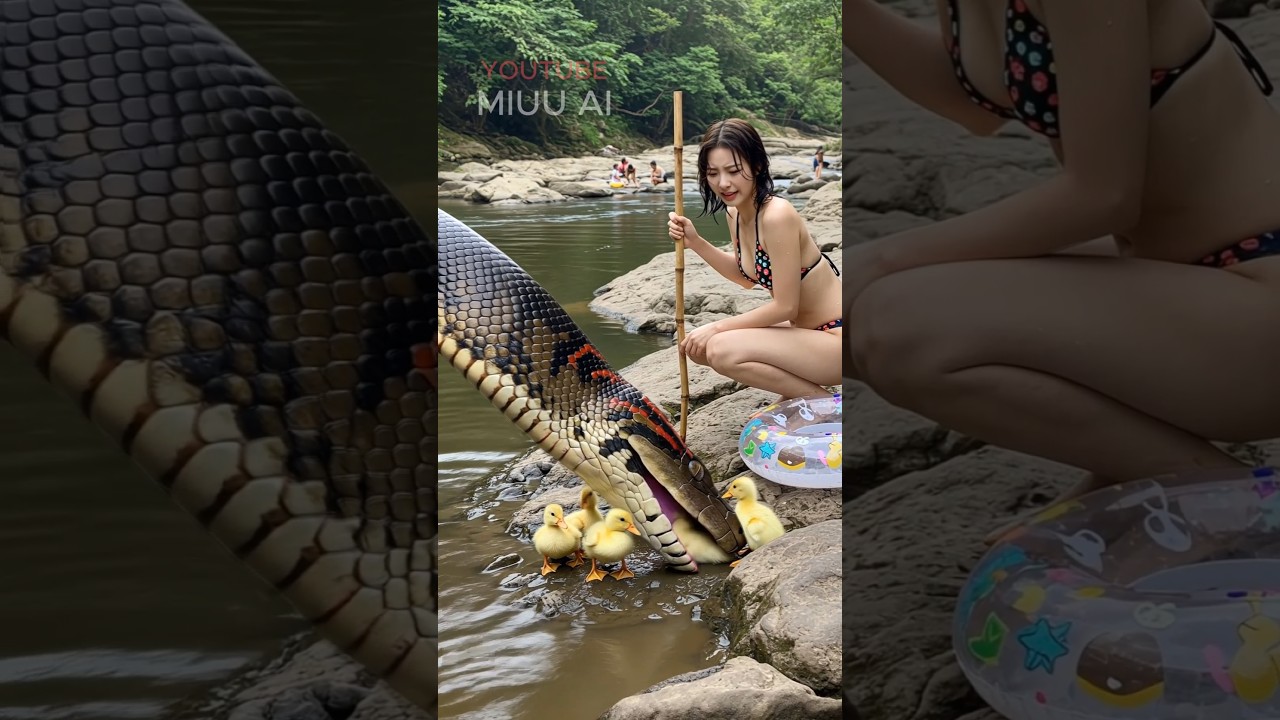 새끼오리를 잡아먹는 뱀의 최후 😱🐍🐣