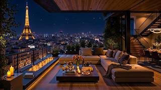 Luxury Apartment in Paris 🌃 Elegant Jazz Saxophone Music & Crackling Fireplace for a Peaceful Night