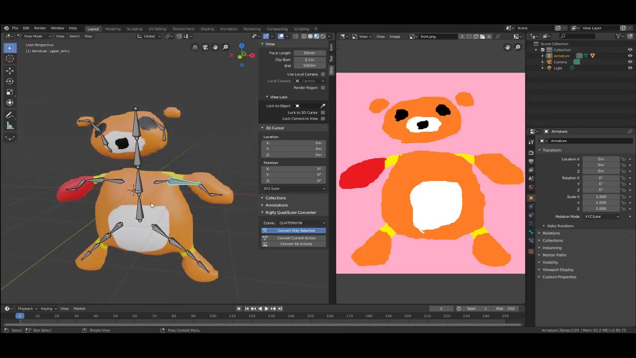 イラストから動く3dモデルの生成を行うblenderアドオン Love2d3d d 3dcg イラスト モデリング スキニング Youtube