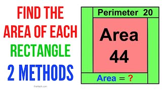 Math Olympiad Question | Find the Area of Each Green Rectangle | Two Easy Methods