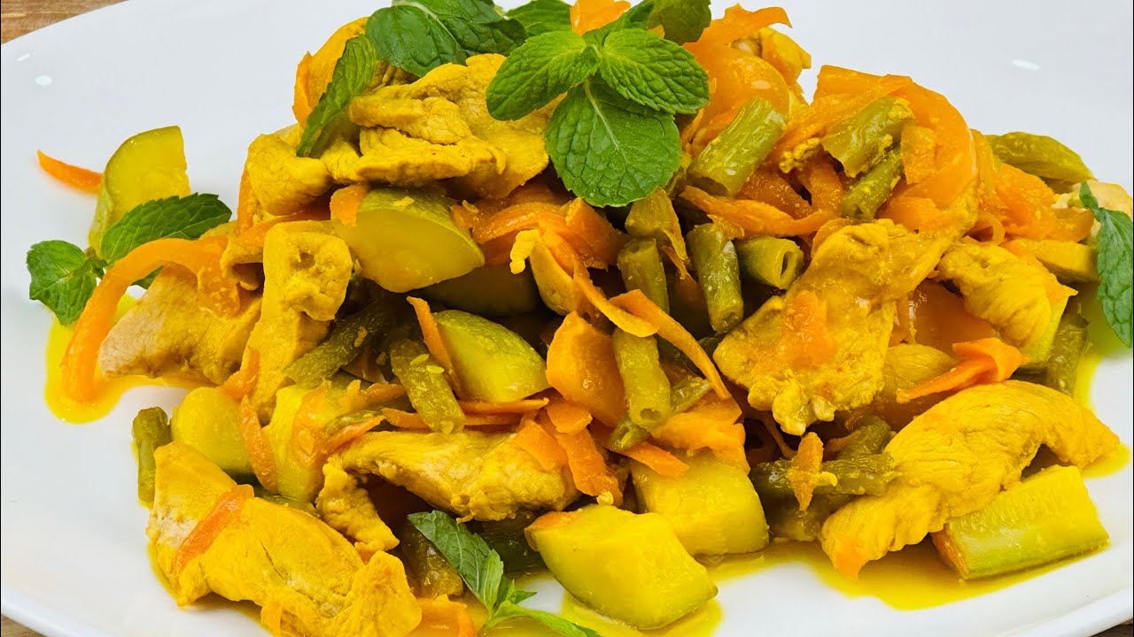 Healthy Chicken Stir-Fry with Green Beans, Carrots & Zucchini
