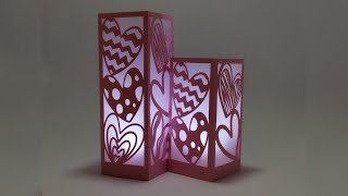 Valentine's Day decor diy Paper Lantern Set Cricut tutorial romantic decor diy svg cut files Cameo