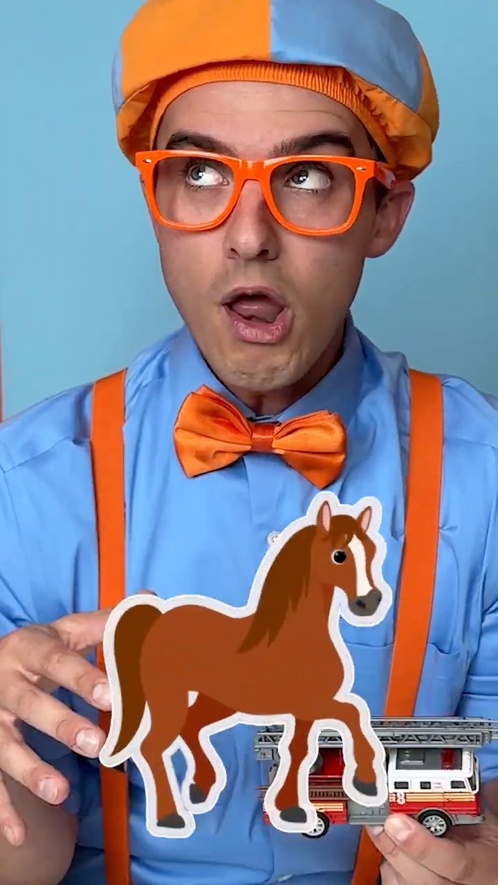 The Fire Truck goes NEIGH like a HORSE?! Blippi Fixes his Toy Truck?! #blippi #shorts