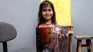 Oil Painting of Vijo by Emilie & Dad (narrated by Emilie, 4 yrs old)
